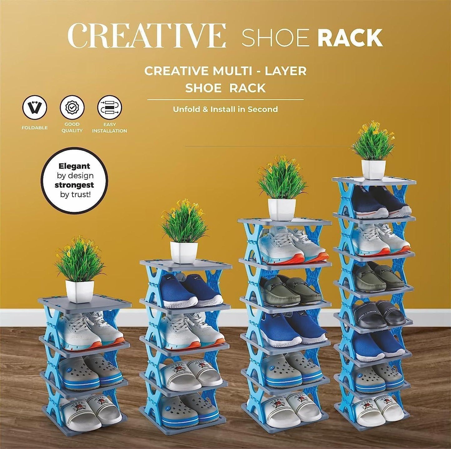 Smart Foldable Shoes Tier Shoe Rack 3 Layer
